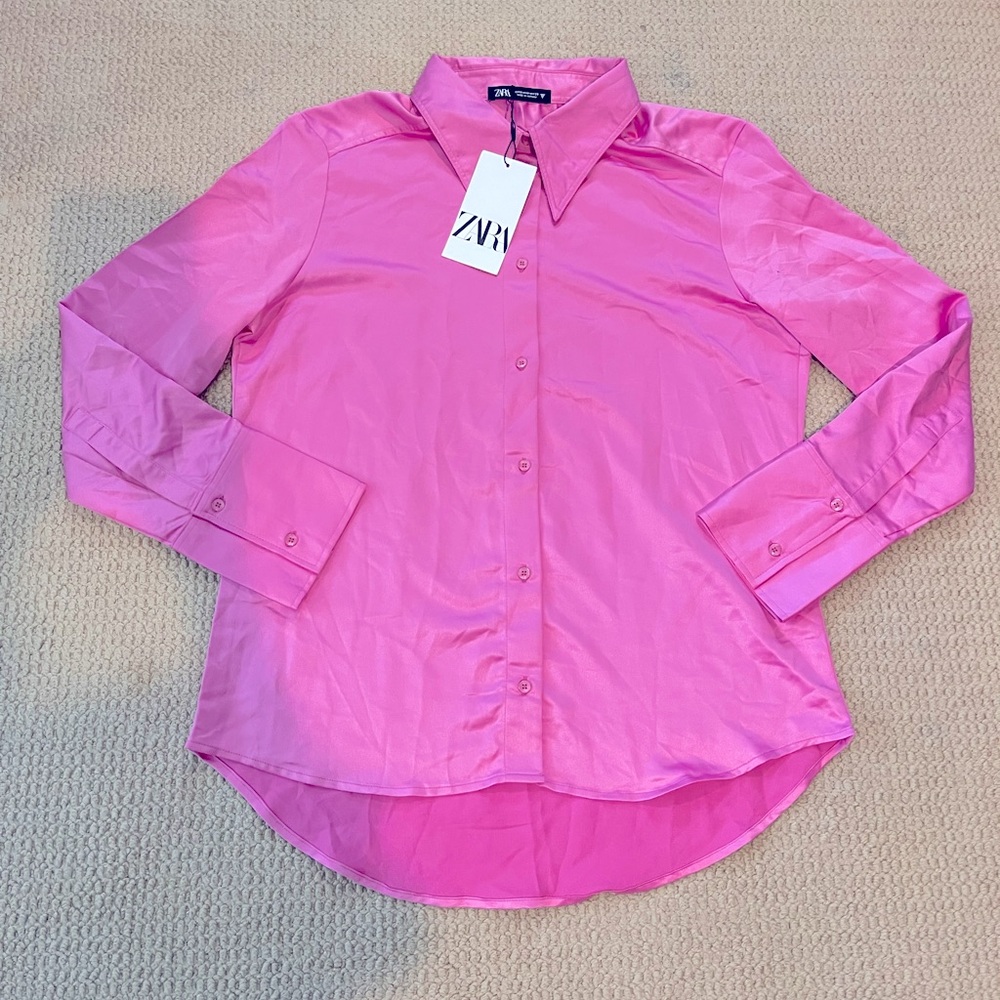 Zara button down satin shirts. Size XS